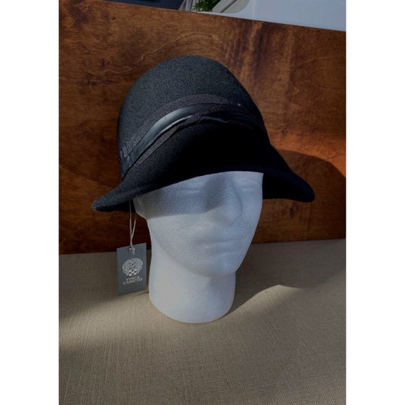 Vince Camuto Women's Ribbon Cloche Hat 100% Wool Black NWT - Picture 4 of 8